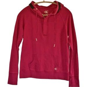 Calvin Klein Maroon 1/4 zip hoodie 1E-0008